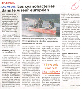 Le Ploërmelais, November 2017 10th : Les cyanobactéries dans le viseur européen