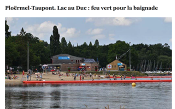 Les Infos du Pays Gallo, July 2018 1st : Lac au Duc : feu vert pour la baignade