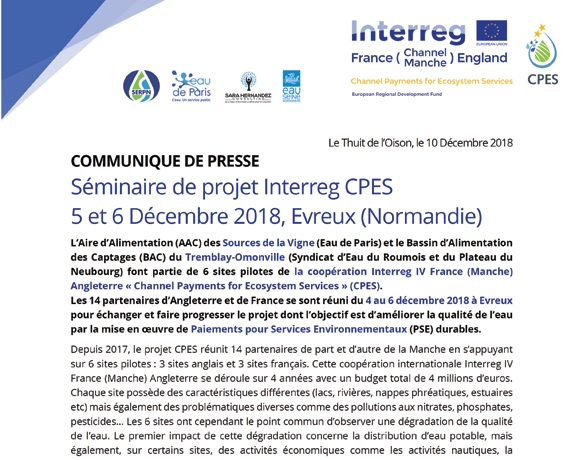 December 2018, 5-6th: Project workshop  - Evreux
